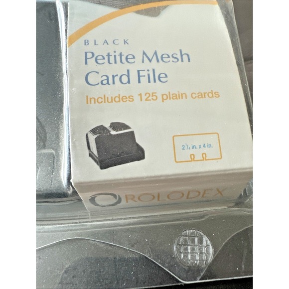 Rolodex Petite Mesh Card File Holder 2.25" x 4" Address Phone 125 Cards Vtg 2006 - Picture 2 of 9